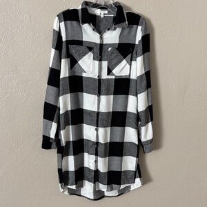 Maurice’s Women’s Super Soft Black Plaid Flannel Duster Cardigan XS